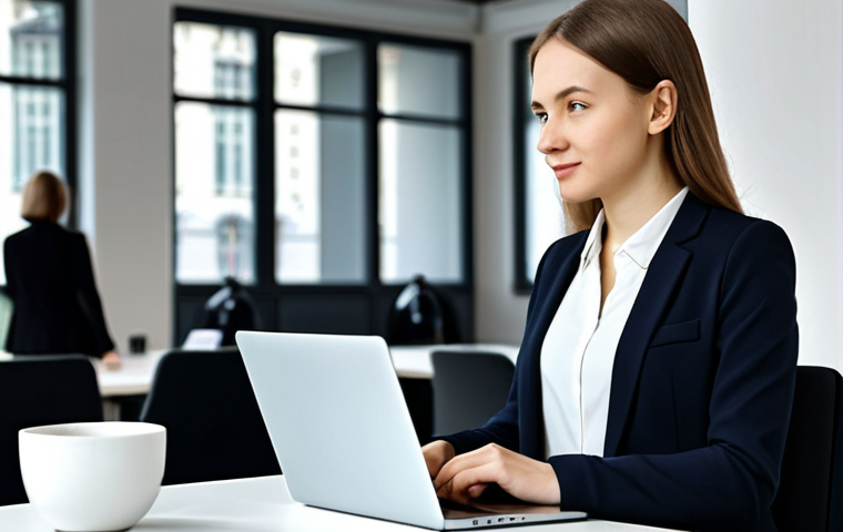 The Modern Moscow Marketer**
A stylish young woman, a marketing professional, working on a laptop in a modern co-working space in Moscow. She is wearing a trendy, yet modest business casual outfit – perhaps a fitted blazer, blouse, and dark trousers. Background includes blurred images of other professionals working and stylish office décor. Perfect anatomy, correct proportions, well-formed hands, proper finger count, natural pose, professional, fully clothed, appropriate attire, safe for work, family-friendly, high quality, professional photography.
**